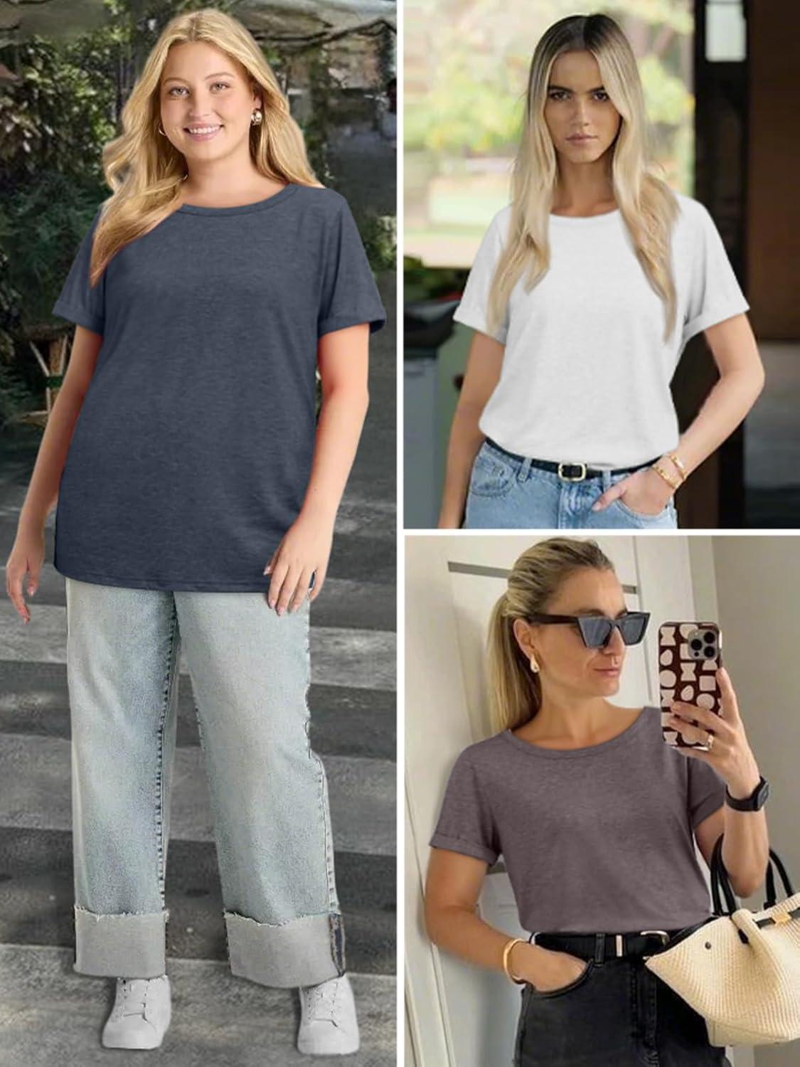 imageATHMILE Womens Boat Neck Tops Fashion Short Sleeve Scoop Neck Tees for Women Trendy Casual Shirts Summer Beach Outfits 2026Coffee