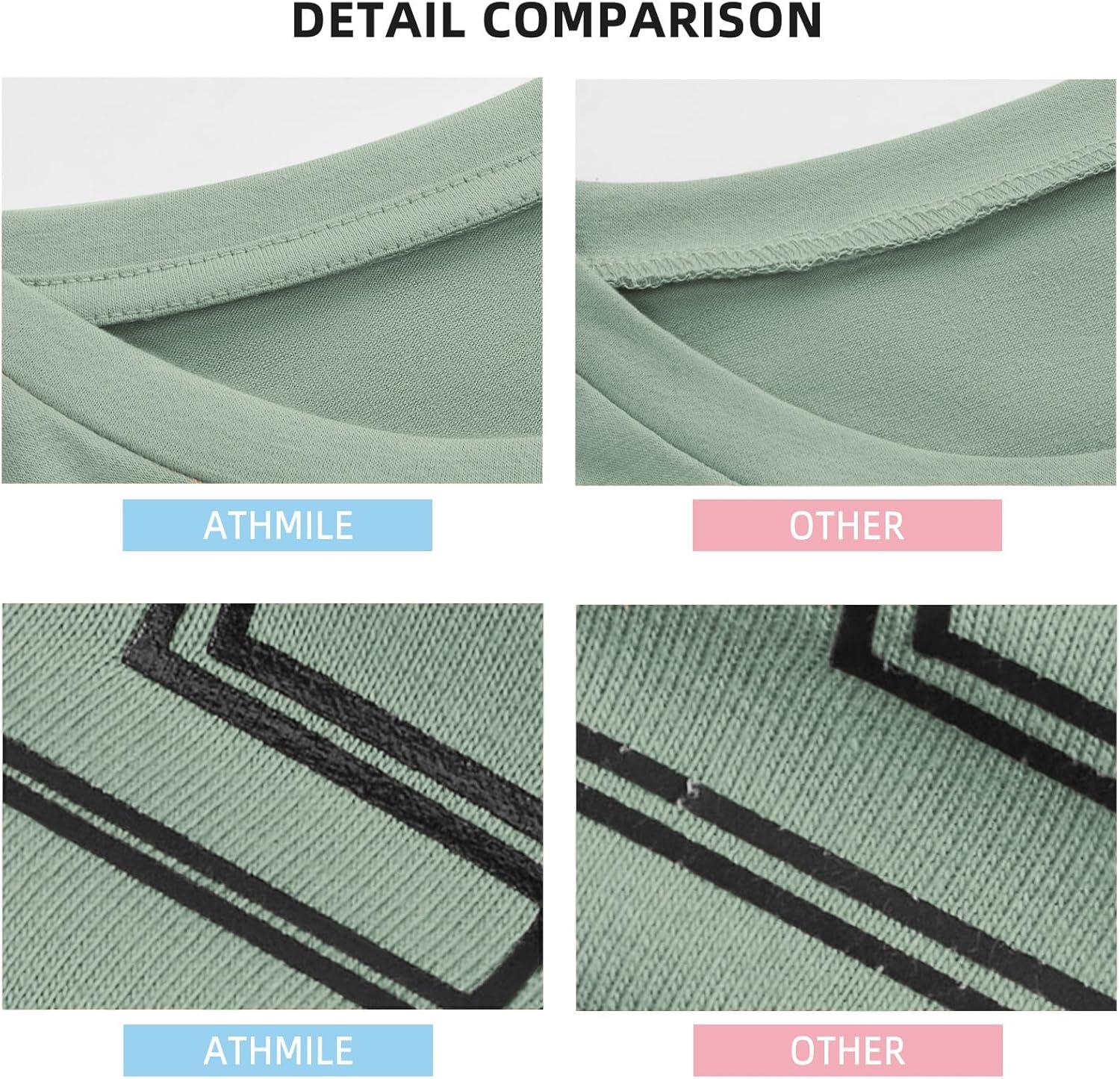imageATHMILE Womens Oversized T Shirts Loose Fit Crewneck Short Sleeve Tops Summer Casual Blouse Y2K 2026 Basic Tee BeachGrey Green
