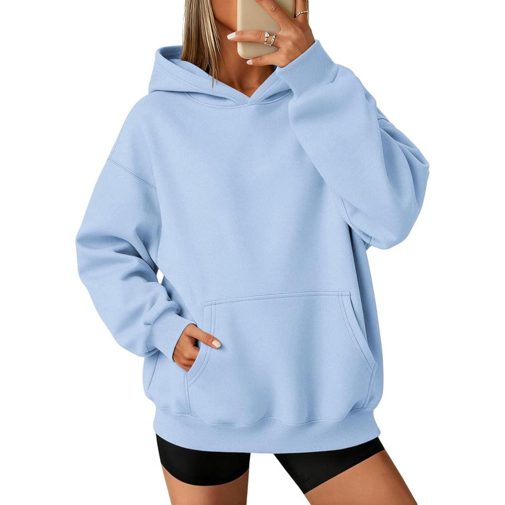 imageATHMILE Womens Oversized Hoodies Fleece Sweatshirts Long Sleeve Sweaters Pullover Fall Clothes with PocketSky Blue