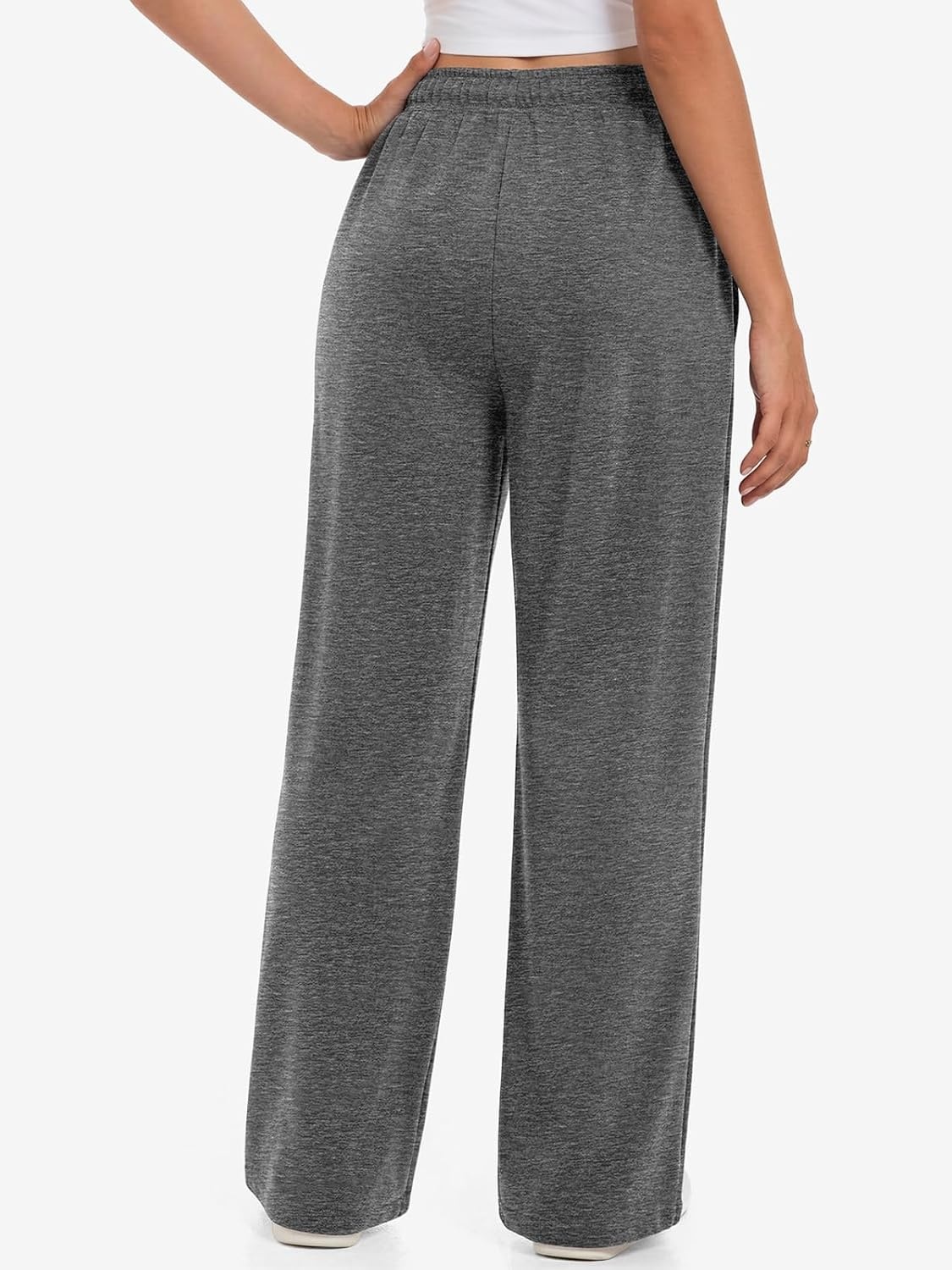 image:imageATHMILE Womens Sweatpants 2026 Fall Baggy Wide Leg Sweatpant Fleece Lined Straight Leg Sweat PantsLightweightdark Grey