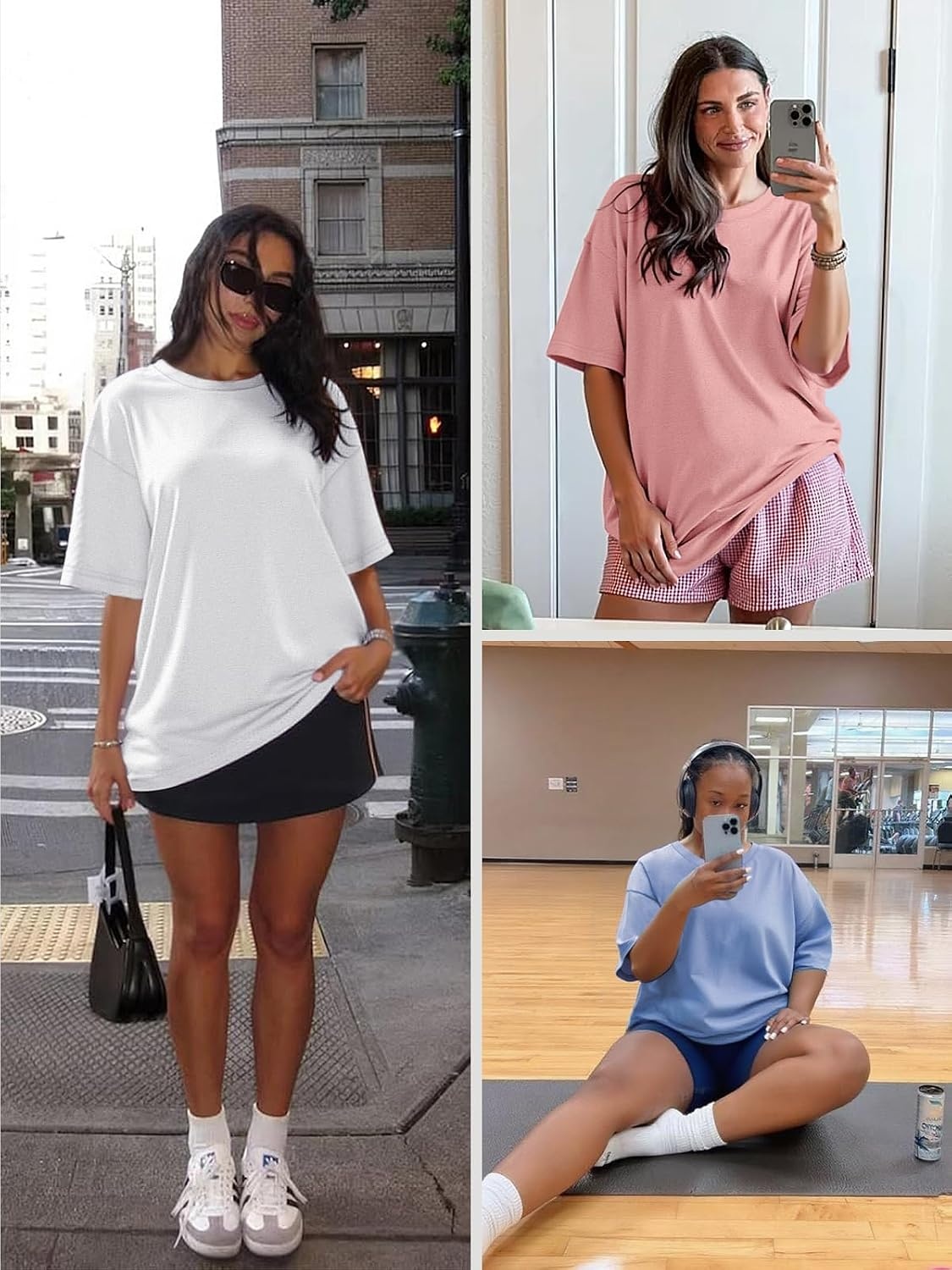 image:imageATHMILE Womens Oversized T Shirts Short Sleeve Workout Tops Cotton Casual Loose Fit Basic Graphics Gym Summer Plus Size Fashion ClothesOrange