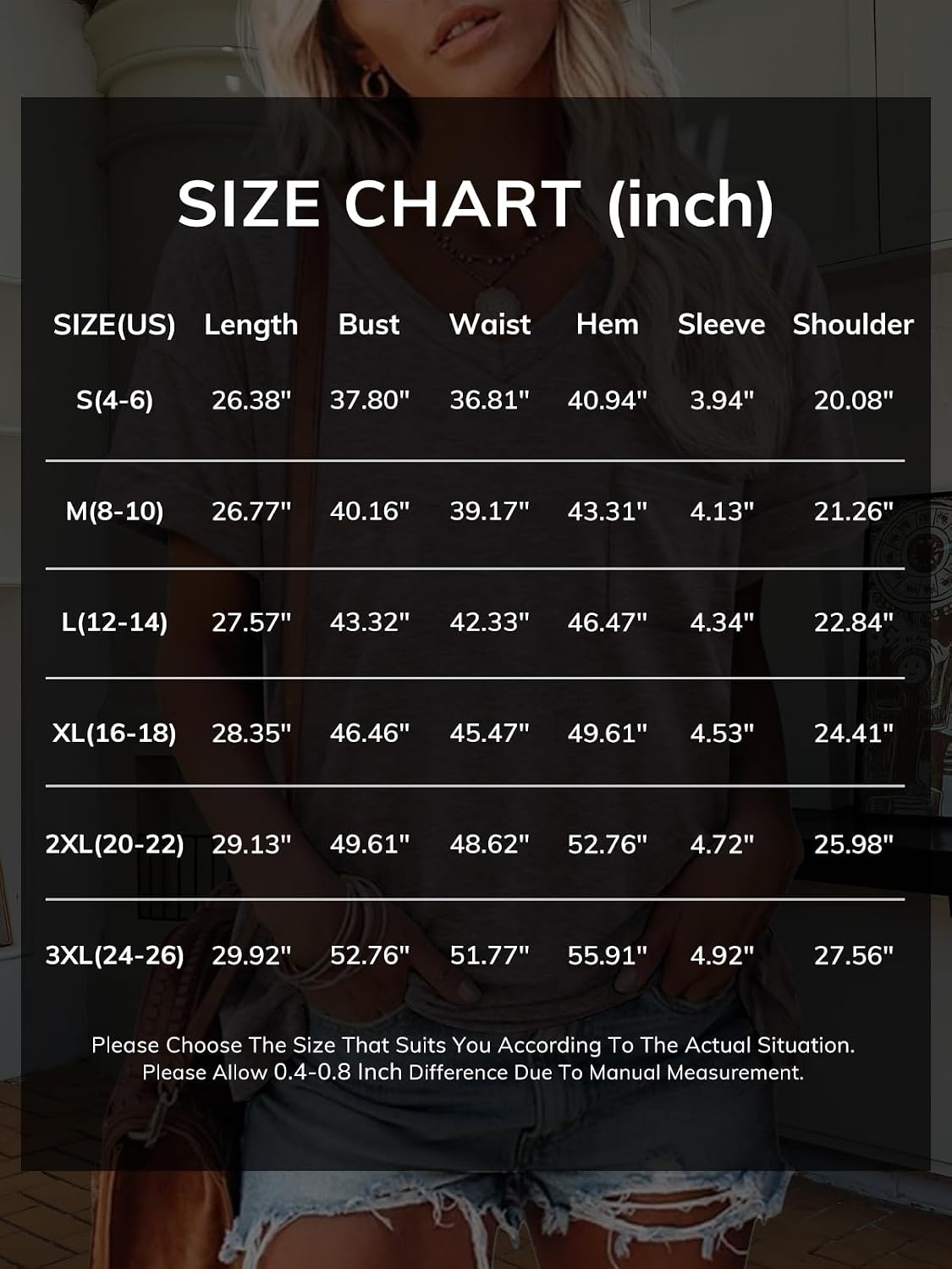 image:imageATHMILE Womens T Shirts Short Sleeve V Neck Summer Tops Basic Tees Lightweight Breathable Casual Sorf Plus Size Spring Summer Tops ClothesDark Gray