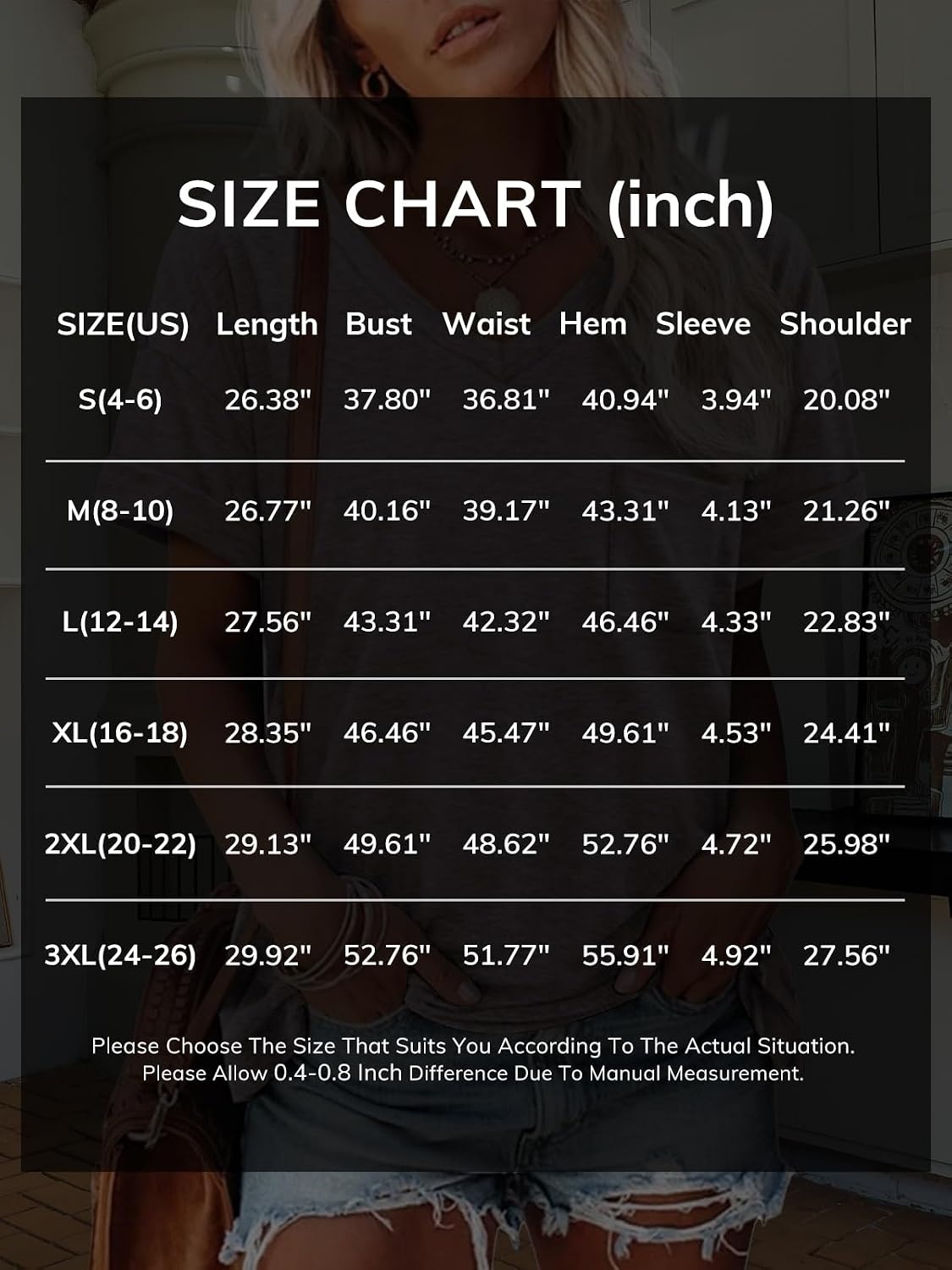 image:imageATHMILE Womens T Shirts Short Sleeve V Neck Summer Tops Basic TeesBlack